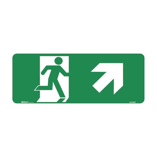 Luminous Exit Sign Man Running Arrow Top Right