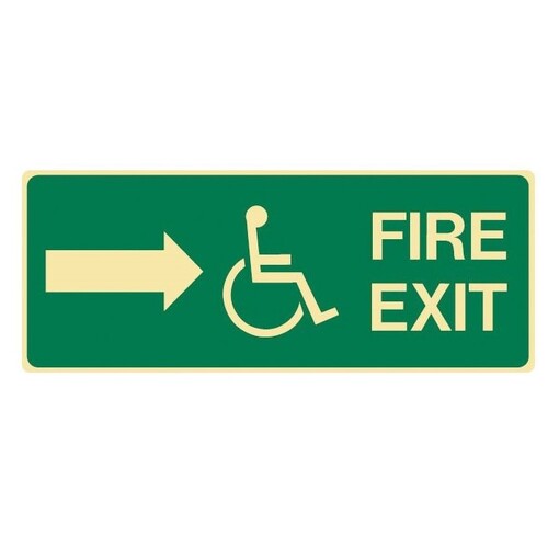 Luminous Disabled Exit Sign Right Arrow