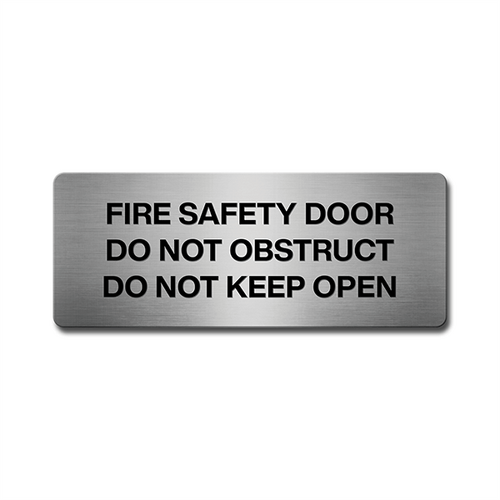 Brushed Aluminium Fire Safety Door Sign