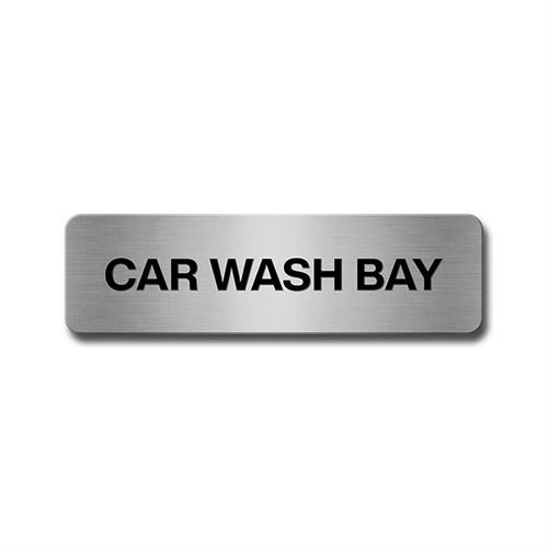 Brushed Aluminium Car Wash Bay Door Sign