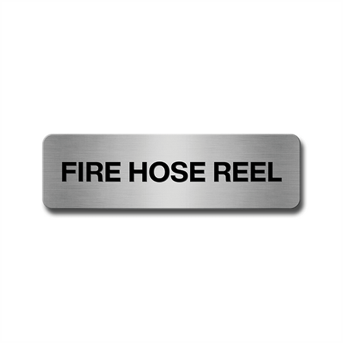 Brushed Aluminium Fire Hose Reel Door Sign