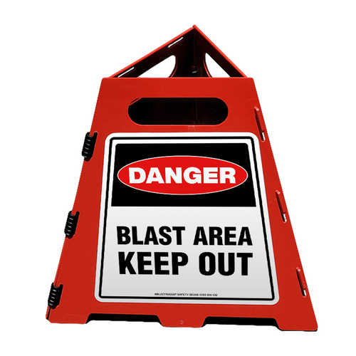 Collapsible Pyramid Sign - Danger Blast Area Keep Out