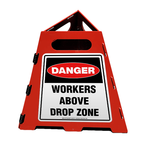 Collapsible Pyramid Sign - Danger Workers Above Drop Zone