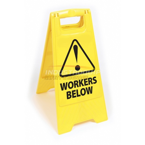 Warning Workers Below Floor Sign