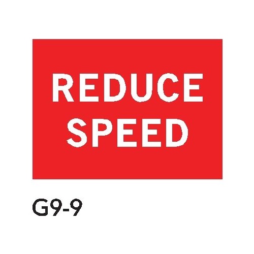 Boxed Edge Road Sign - Reduce Speed - 600 x 900mm