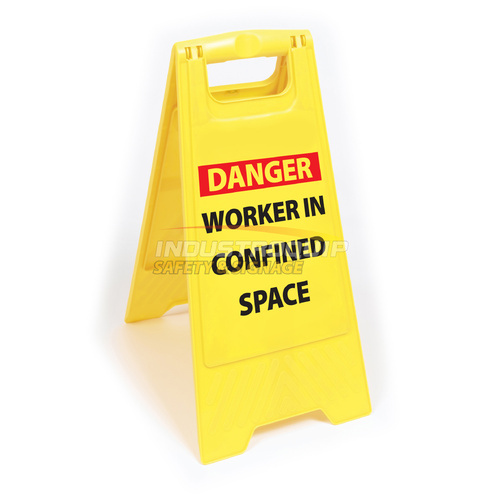 Danger Worker In Confined Space Floor Sign