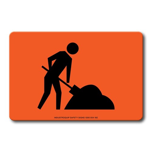 Swing Stand Sign Only - Worker Symbol / Digger Man (Orange)