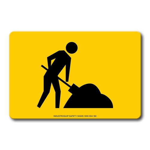 Swing Stand Sign Only - Worker Symbol / Digger Man (Yellow)