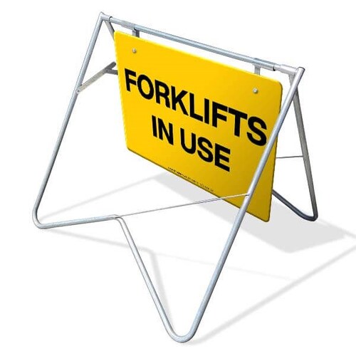 Swing Stand & Sign - Forklifts In Use