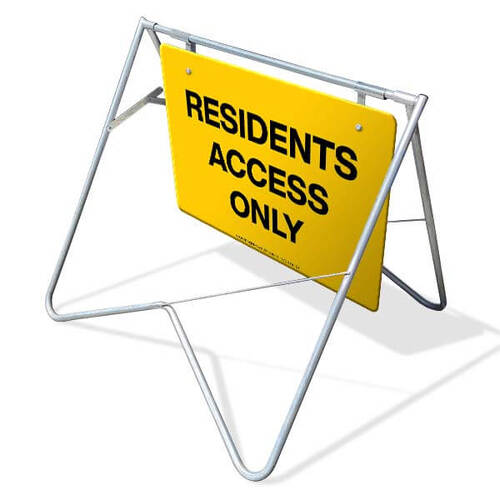 Swing Stand & Sign - Residents Access Only - 900 x 600mm