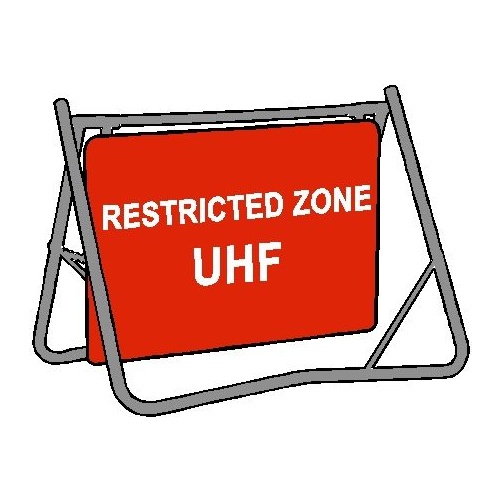 Swing Stand & Sign - Restricted Zone UHF - 900 x 600mm