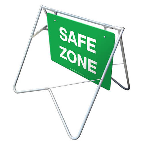 Swing Stand & Sign - Safe Zone - 900 x 600mm