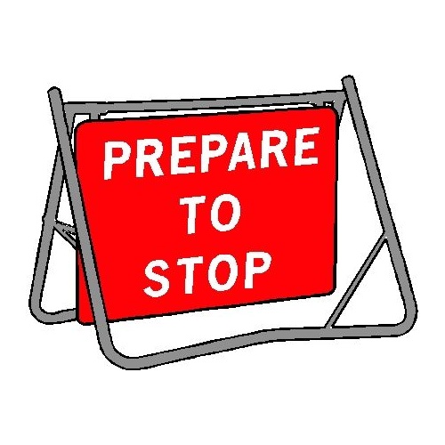 Swing Stand & Sign - Prepare To Stop - 1200 x 900mm