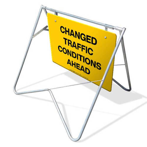 Swing Stand & Sign - Changed Traffic Conditions Ahead - 900 x 600mm