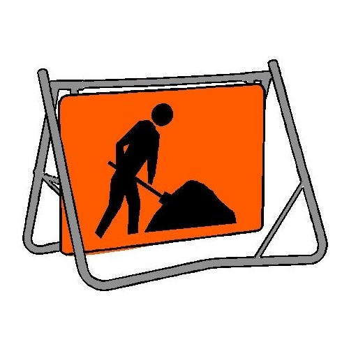 Swing Stand & Sign - Worker Symbol (Diamond Grade) - 900 x 600mm