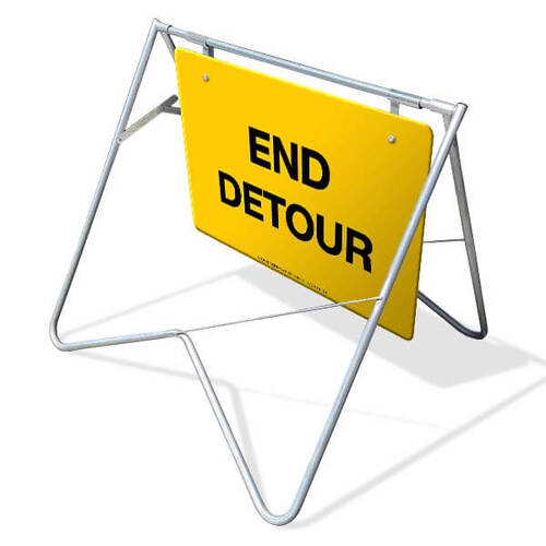Swing Stand & Sign - End Detour - 900 x 600mm