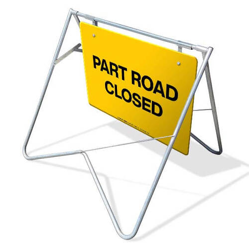 Swing Stand & Sign - Part Road Closed - 1200 x 900mm