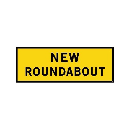 Boxed Edge Road Sign - New Roundabout - 1800 x 900mm