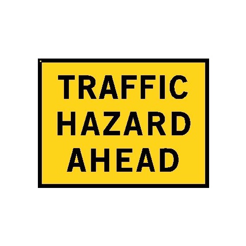 Boxed Edge Road Sign - Traffic Hazard Ahead