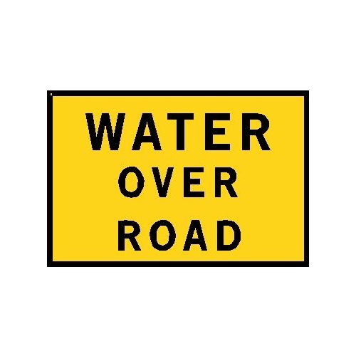 Boxed Edge Road Sign - Water Over Road - 900 x 600mm