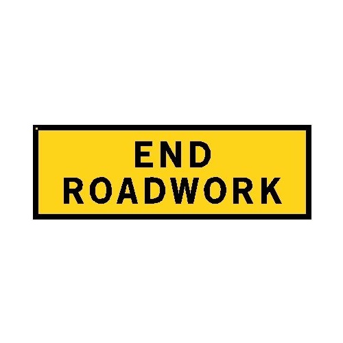 Boxed Edge Road Sign - End Roadwork - 2400 x 900mm