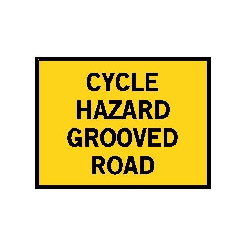 Boxed Edge Road Sign - Cycle Hazard Grooved Road - 1200 x 900mm