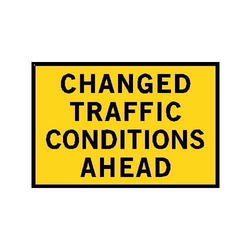 Boxed Edge Road Sign - Changed Traffic Conditions Ahead - 900 x 600mm