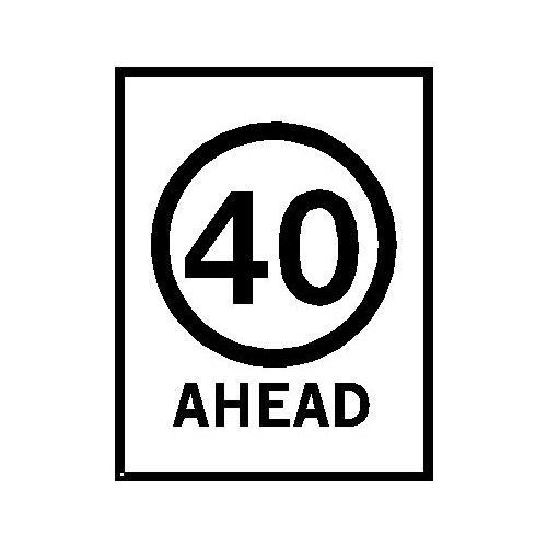 Boxed Edge Road Sign - 40km/h Ahead Roadwork (Portrait) - 1200 x 900mm