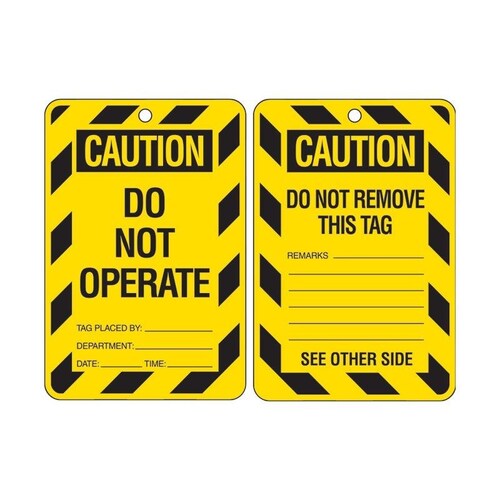 Lockout Tags - Caution Do Not Operate