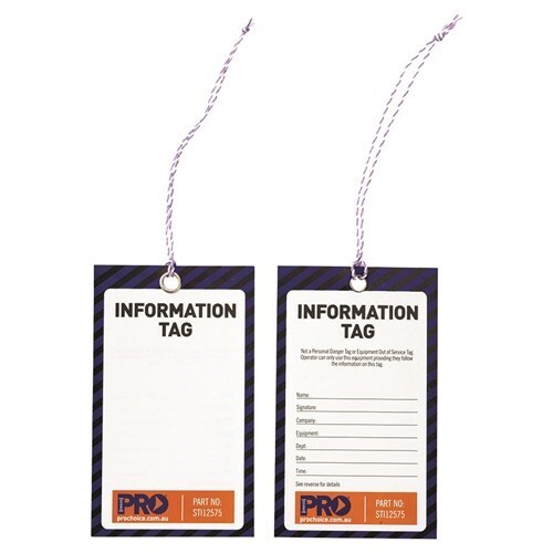 Safety Blue Information Tags (Blank)