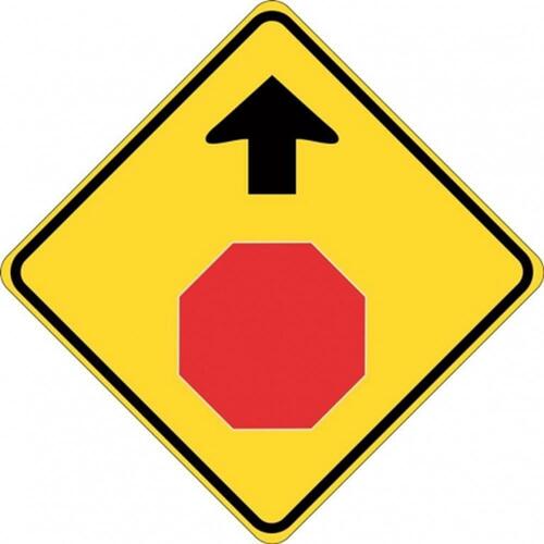 W3-1A Stop Sign Ahead- Class 1 Reflective