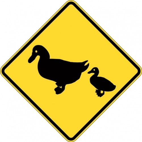 W5-237A Ducks Sign- Class 1 Reflective - 600mm x 600mm