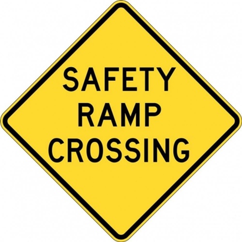 W5-31A Safety Ramp Crossing- Class 1 Reflective - 600mm x 600mm