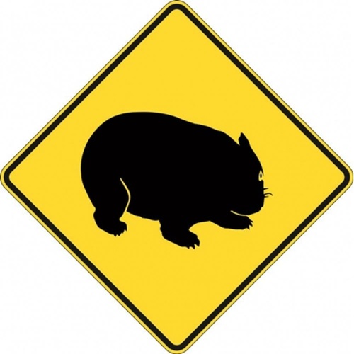 W5-48A Wombat Sign- Class 1 Reflective - 600mm x 600mm