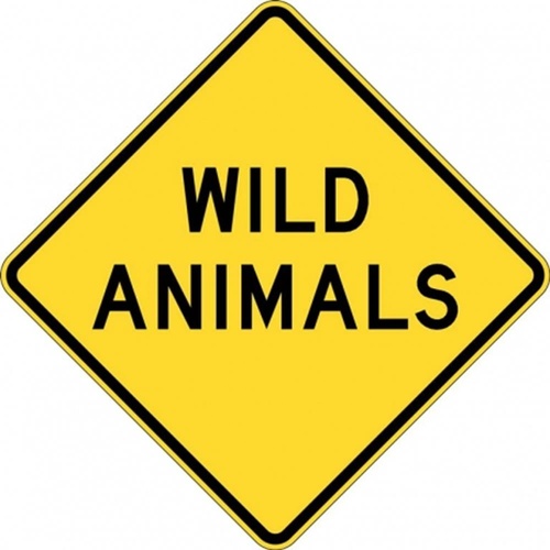 W5-49A Wild Animals Sign- Class 1 Reflective - 600mm x 600mm
