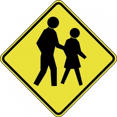 W6-1 Pedestrians Sign- Class 1 Reflective - 600mm x 600mm