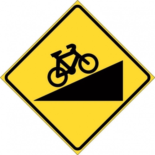 W6-211A Steep Ascent For Bicycles- Class 1 Reflective - 600mm x 600mm