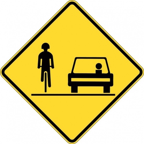 W6-214A Share The Road Sign- Class 1 Reflective - 600mm x 600mm