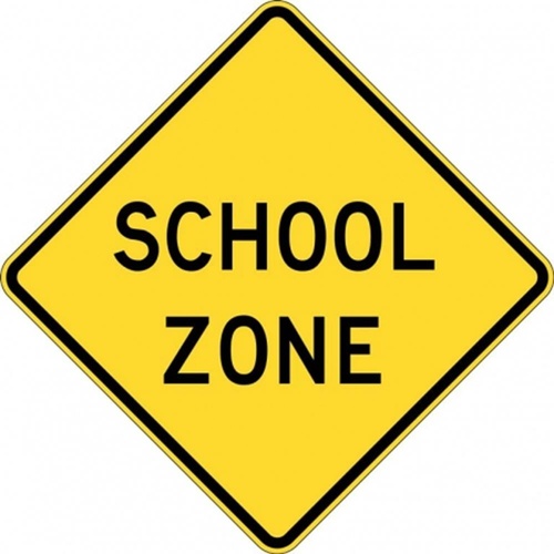 W6-216A School Zone Sign- Class 1 Refelctive - 600mm x 600mm