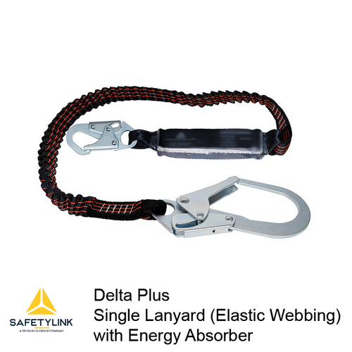 Delta® Plus Single Lanyard (Elastic Webbing) with Energy Absorber