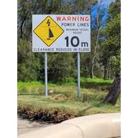 Warning Overhead Power Lines Signs for Waterways